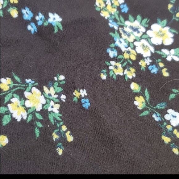 NEW 16 BANANA REPUBLIC RUFFLE WRAP BLACK BLUE GREEN flower Floral Mini Skirt NWT - Picture 8 of 12